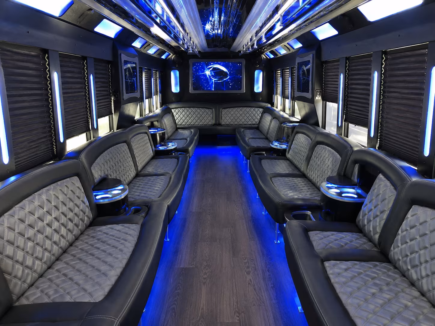 Encinitas Private Event Transportation party bus interior