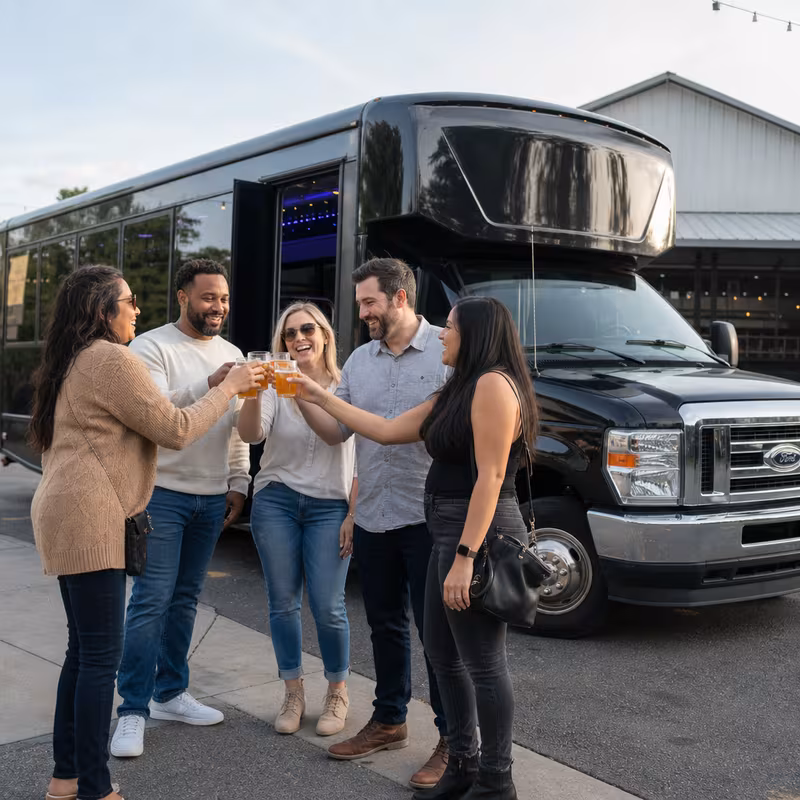 Passengers loading luggage while boarding an Encinitas group shuttle