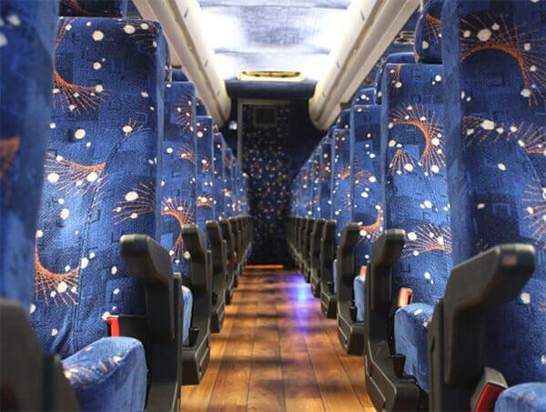 San Mateo 50 passenger Charter Bus Interior
