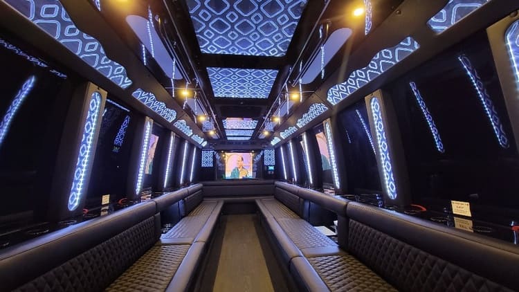 El Monte 40 Passenger Limo Bus Interior